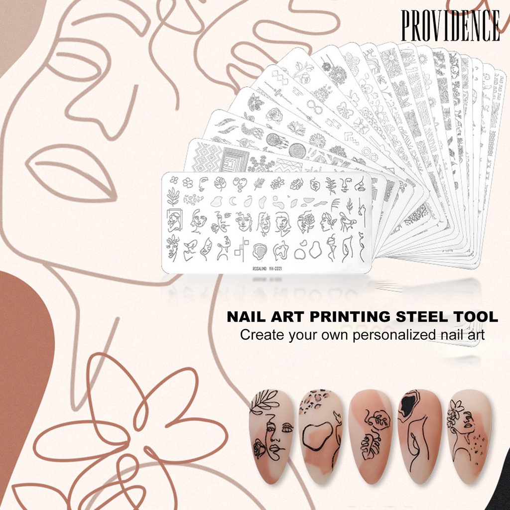 Providence Nail Stamping Plate Various Patterns Rust-Proof Mini Printing Stencil Manicure Art Stamp Templates for Salon