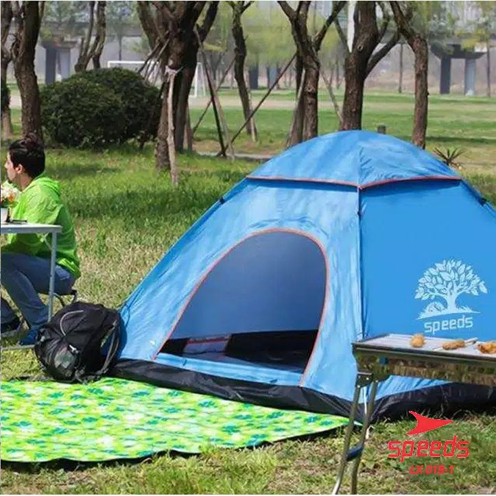 Tenda Camping Buka Otomatis Speeds 1 3 Orang Lipat 