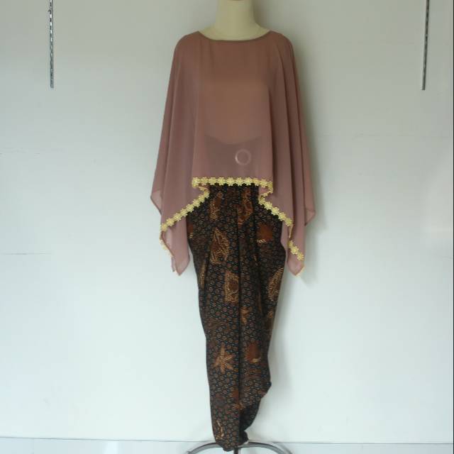 Satu set ghania / set cape / set ghania kondangan /cape kain lilit / set kondangan / kebaya modern