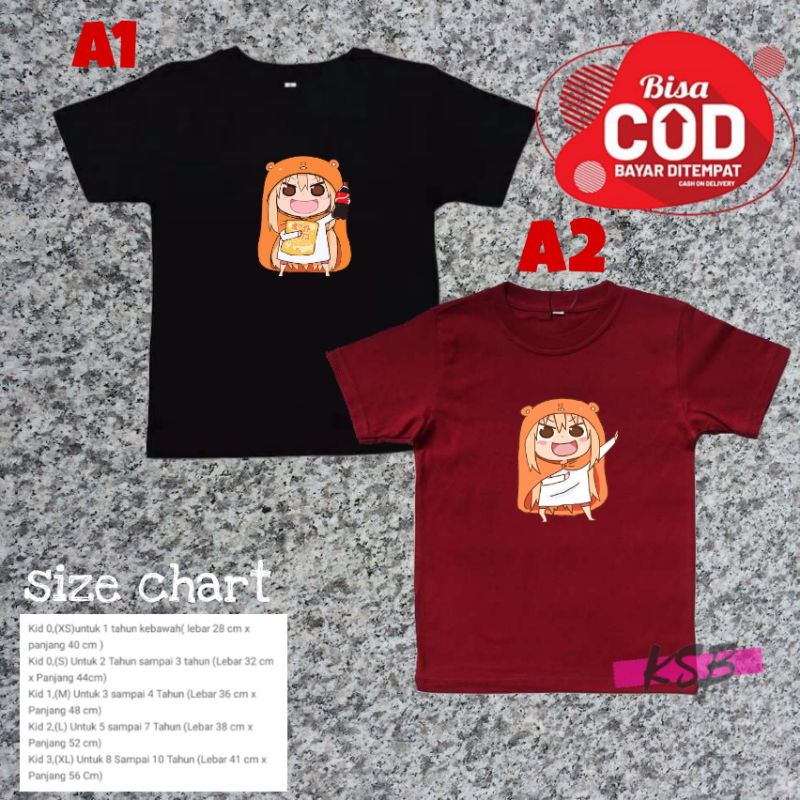 baju kaos anak laki laki/perempuan anime umaru chan/kaos anak wibu/kaos anak umaru chan/kaos anak ob