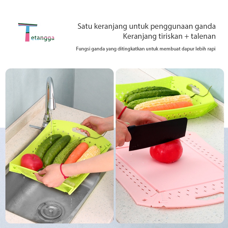 Talenan Bahan Jerami Gandum Warna Cutting Board  Alat Dapur Talenan Wastafel 3 In 1 Talenan Plastik