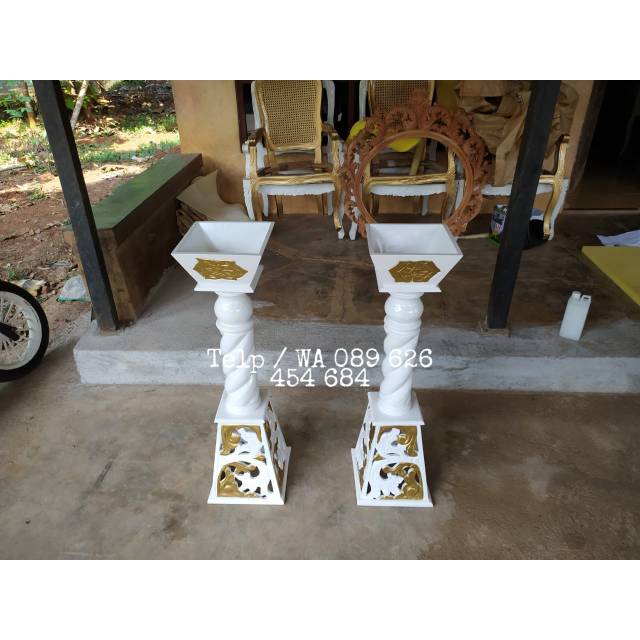 Vas bunga pelaminan , tempat bunga pelaminan dekorasi pelaminan