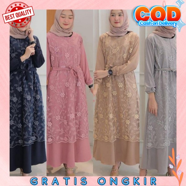 Baju Gamis Terbaru 2022 Bsju Gamis Termurah Bju Gmis Dres Korea Long Dress Pakaian Muslim Remaja Dre