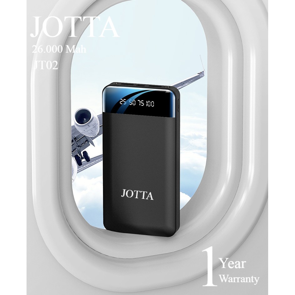 TERMURAH REAL 100%- Powerbank JOTTA JT02 Kapasitas 26.000 Mah Dual LED Dual USB Garansi 1 tahun