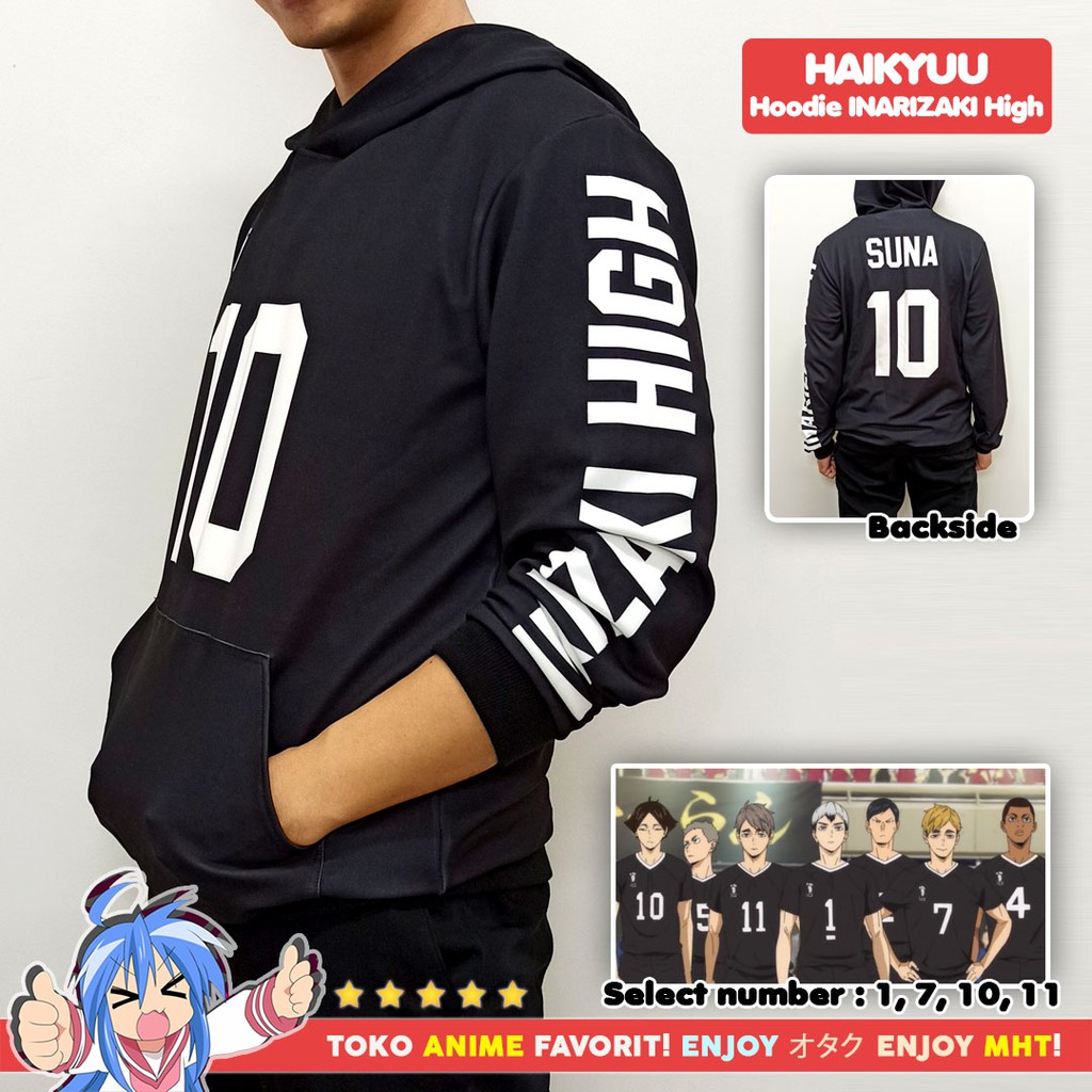 Jaket Hoodie Sweater Anime Haikyuu Inarizaki High School No. 10 Suna