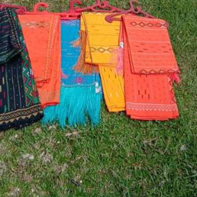 SONGKET SARUNG TENUN SIPIROK PAKAIAN PESTA ADAT BATAK MURAH BAWAHAN KEBAYA ORANGE BIRU HITAM TOSCA