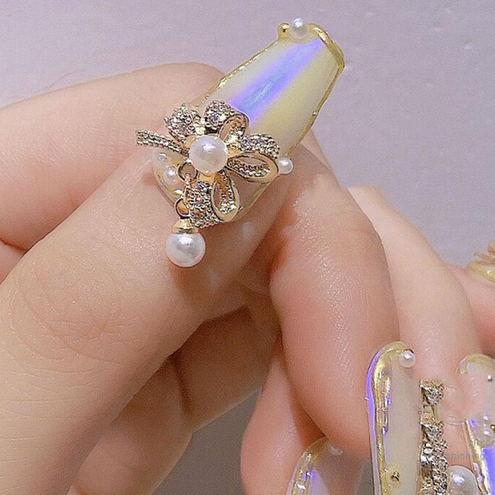 Needway Nail Art Zirkon Perhiasan Zirkon Manicure Aksesoris Flash 3D Alloy Jewelry Love Nail Diamond