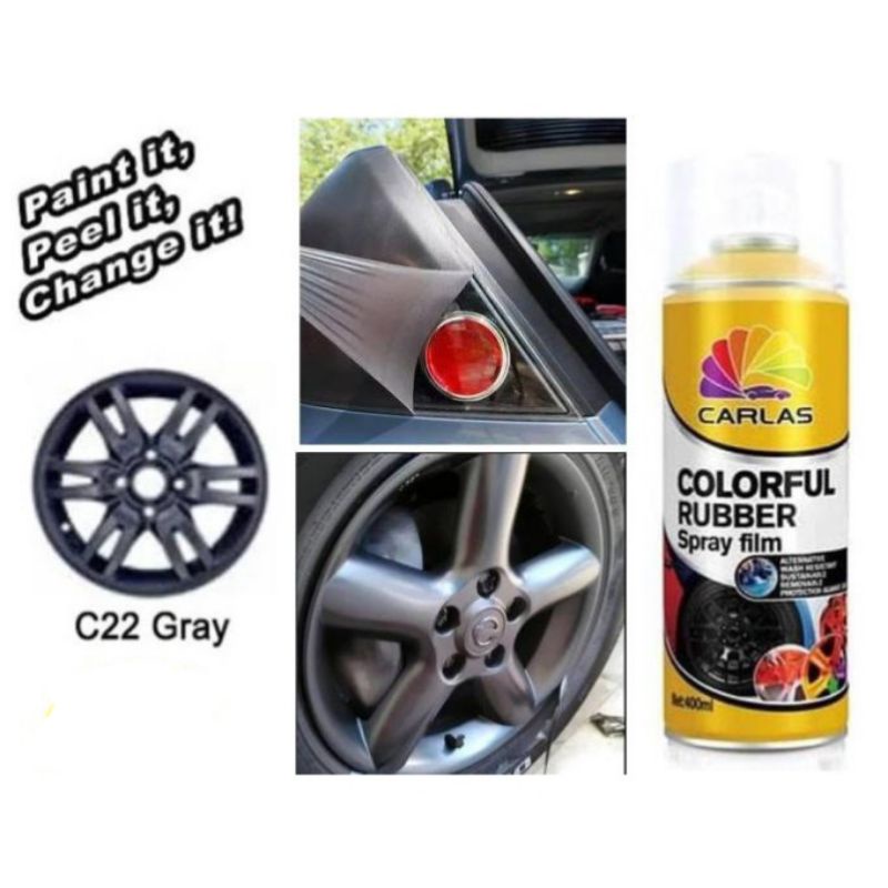 Jual CARLAS RUBBER PAINT C22 GRAY GREY DOFF CAT SEMPROT KARET PLASTIDIP