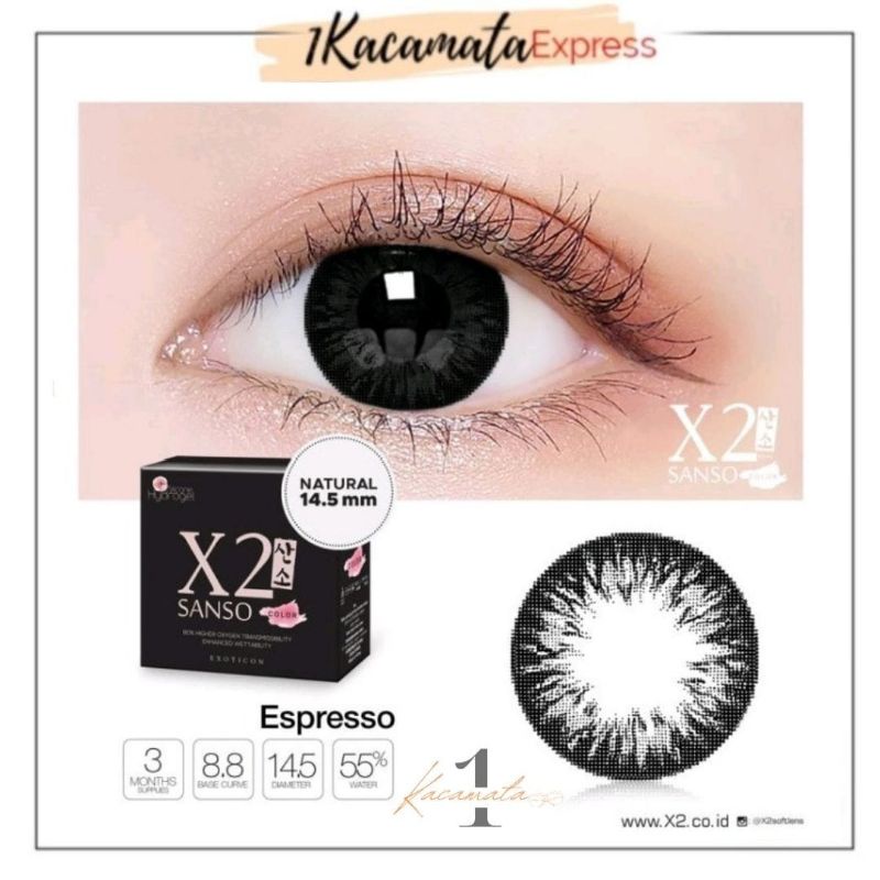 SOFTLENS WARNA X2 SANSO COLOR BLACK EXOTICON