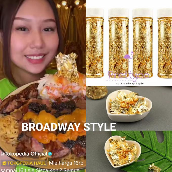 

Big Sale Edible Gold Leaf Jumbo Botol / GOLD SHEET LEAF PAPER KERTAS - Gold Cuci Gudang Awal Tahun
