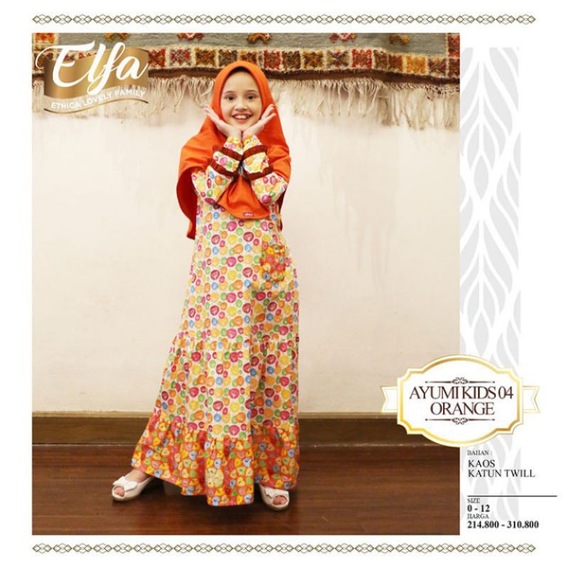 Gamis Ethica Ayumi Kids 04 Orange