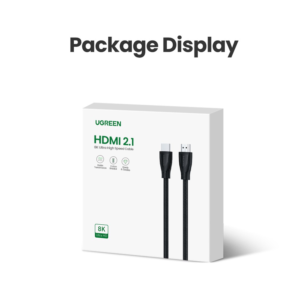 【Stok Produk di Indonesia】Ugreen Kabel HDMI 2.1 kabel hdmi laptop ke tv Converter 8K / 60Hz 4K / 120Hz Untuk Xbox X PS5 HDR10 + 48Gbps HDMI 2.1