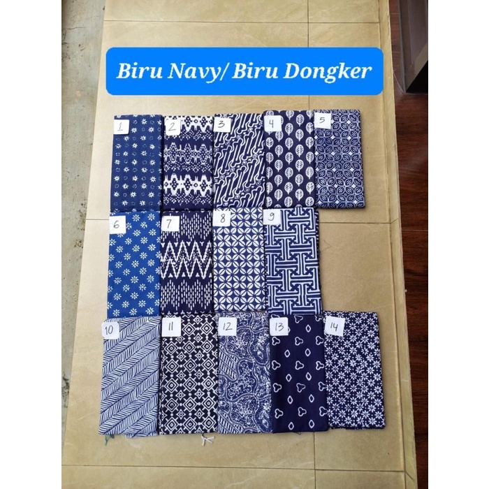 Kain Batik Garutan Warna Biru Navy