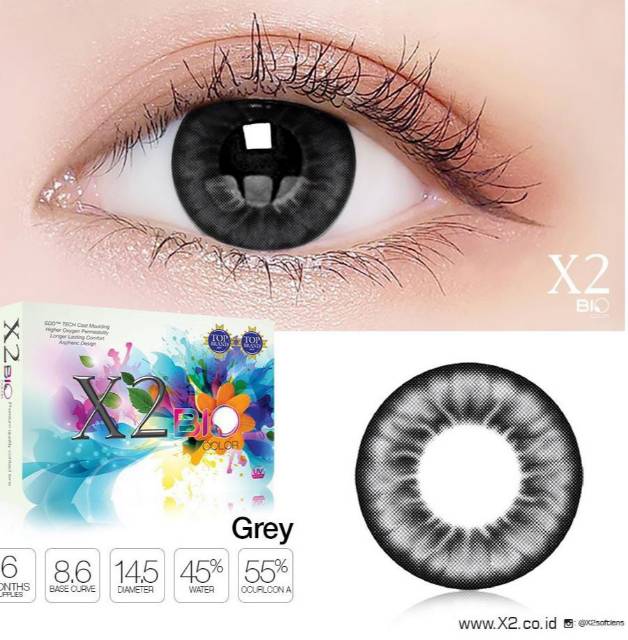 Softlens x2 bio colour/soflens warna bulanan X2 BIO COLOR/soflens x2 normal s/d -6.00