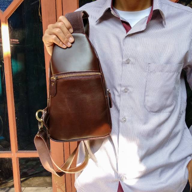 [VALQO] Tas kulit PARVIZ Waist bag Dada Selempang Sling bag Pria Wanita