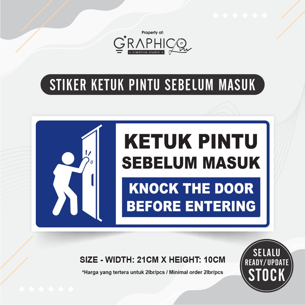 

Stiker Ketuk Pintu (21x10cm) - Per/2 lembar