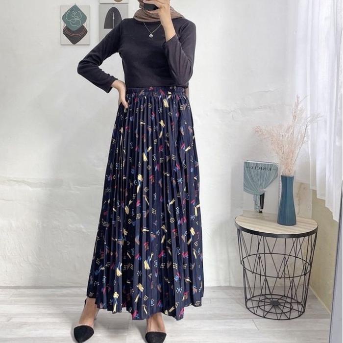 JNW-ROK PLISKET MOTIP KEMBANG ABSTRAK DAISY/DAILY/YEJIN/MOTIP KEMBANG ROK PLISKET ALLSIZE