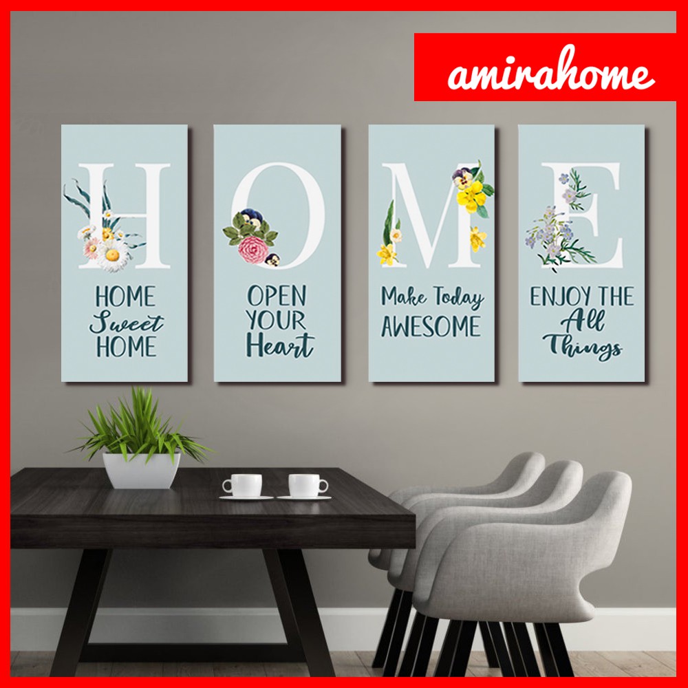 Hiasan Dinding Ruang Tamu Poster Aesthetic Dekorasi Dinding Rumah set 4 pc