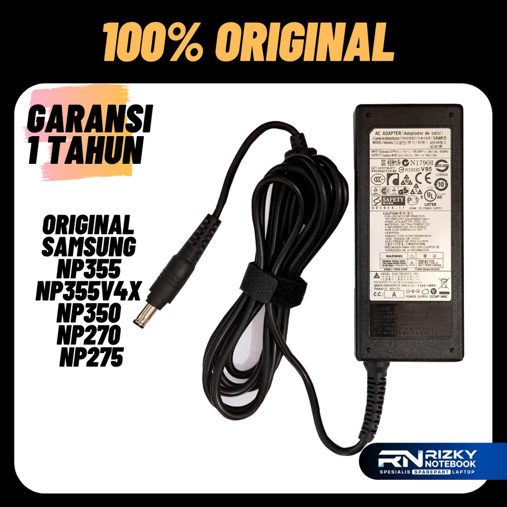 Adaptor Charger laptop Samsung np275e4v np300e4x np355v4x np300e4v  np270e4v Original