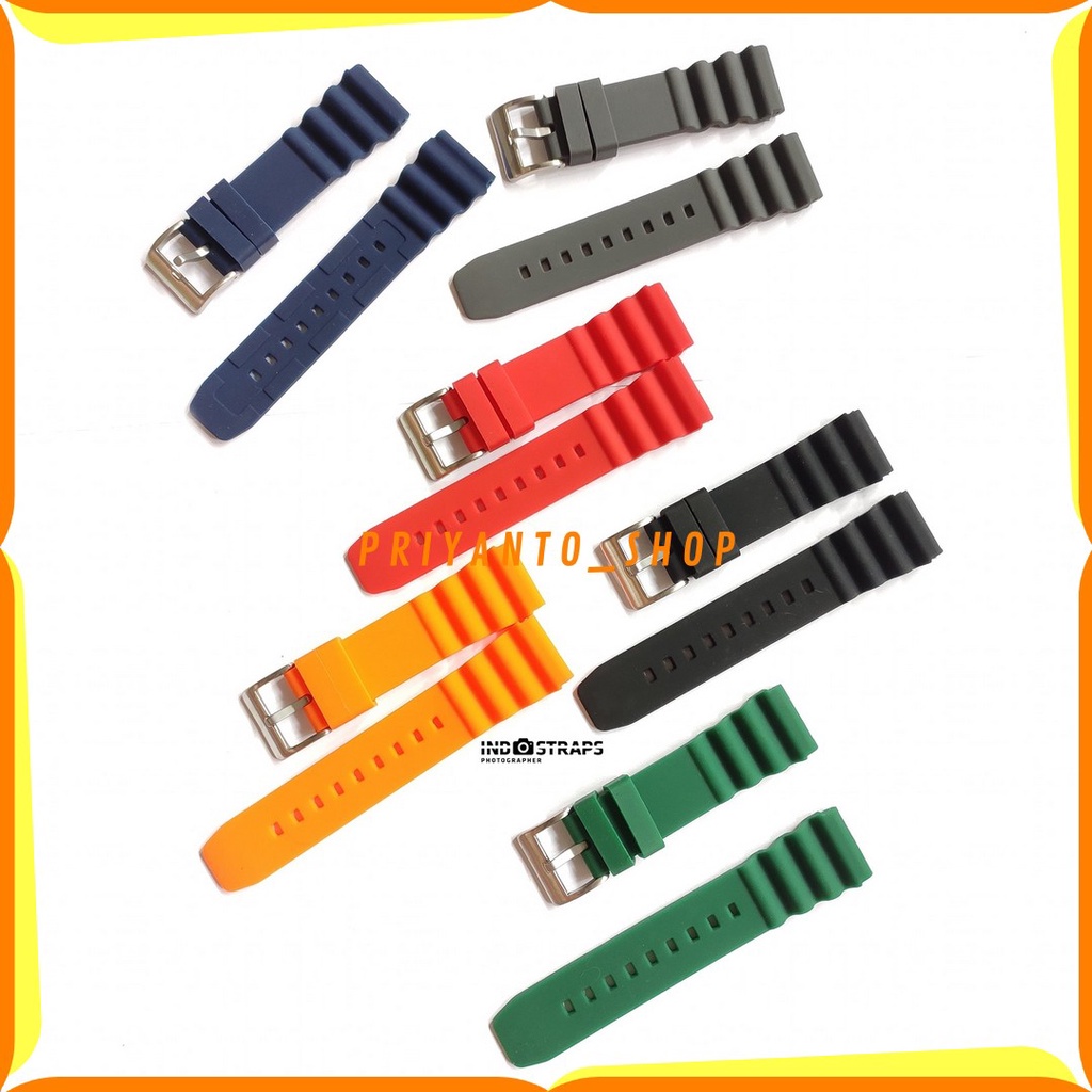 Strap SEIKO DIVER Rubber 20mm 22mm Tali Jam Tangan Karet Silicone