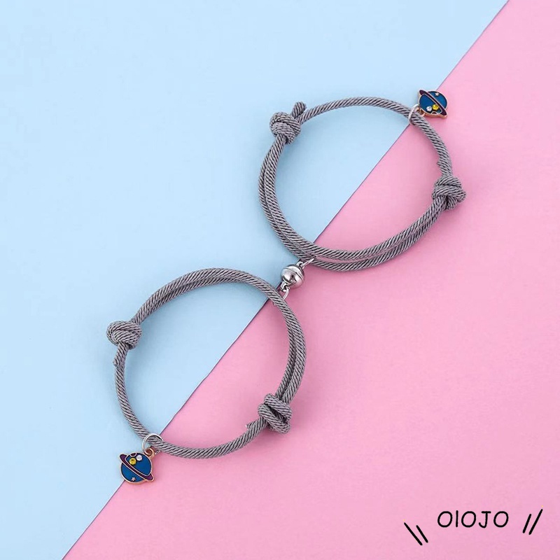 1 Pasang Gelang Couple Magnet Gelang Tali Couple Magnet Attract Persahabatan Tangan Bracelets - ol