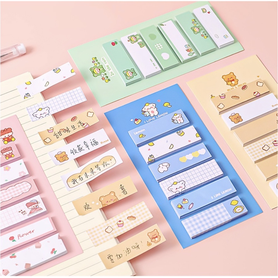 【GOGOMART】Sticky Notes Tempel / Memo Catatan 6 Baris Karakter Lucu - Cute Note