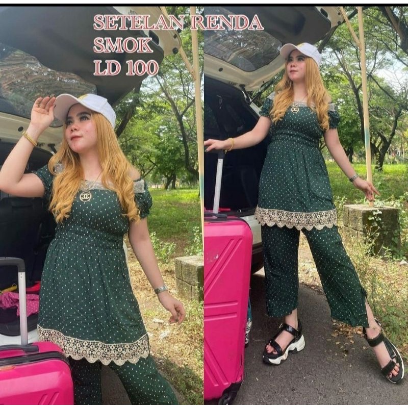 setelan smoke cantik lucu