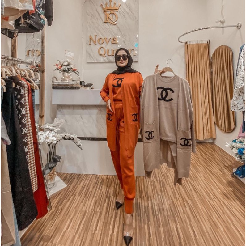 One Set 3 in 1 Rajut Premium Import