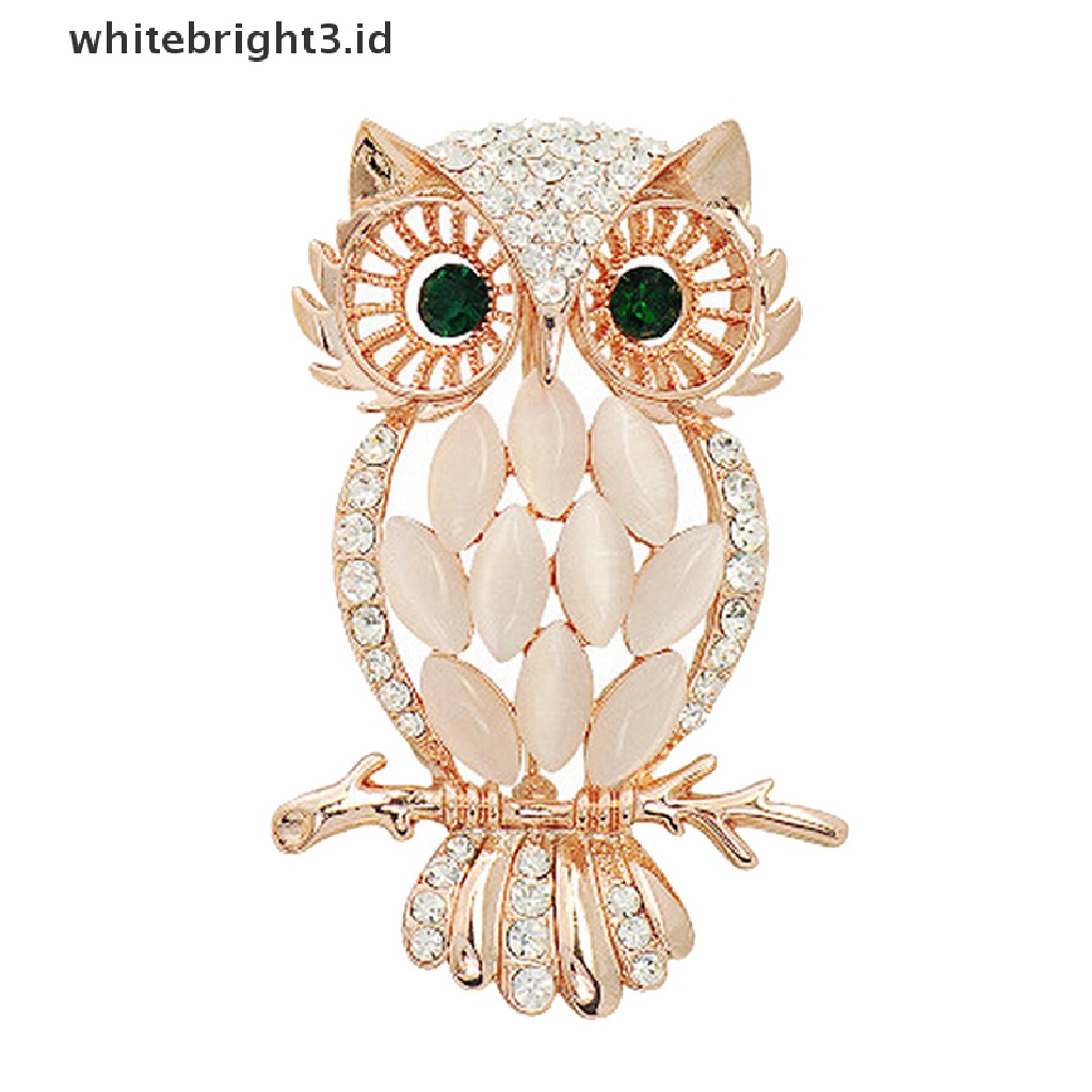 (whitebright3.id) Pin Bros Burung Hantu Besar Gaya Vintage Untuk Hijab / Syal Wanita