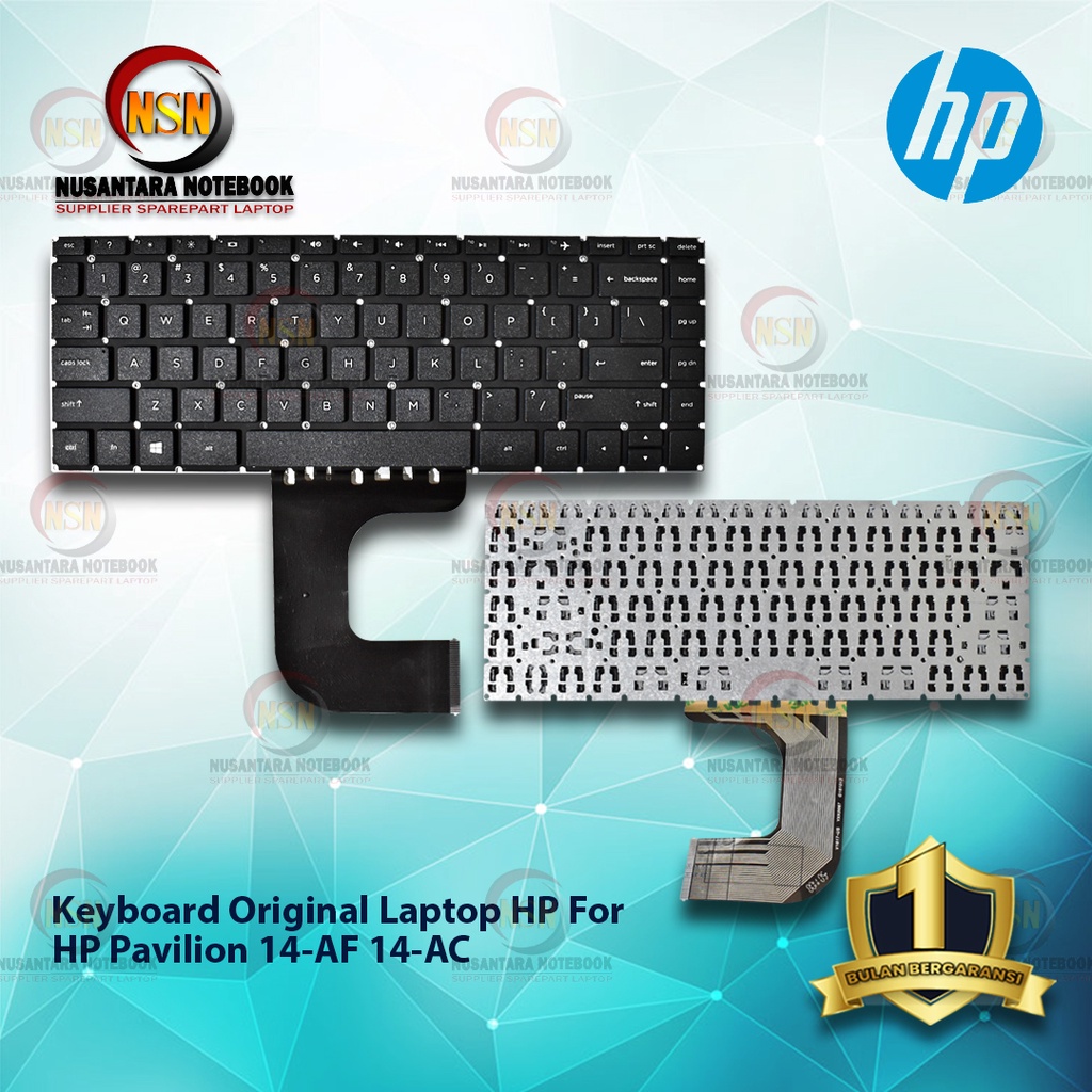 Keyboard Laptop HP Pavilion 14-AF 14-AC Hitam Black ( US Version )