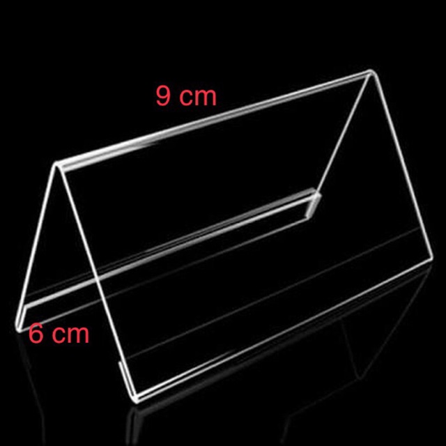 

Acrylic name display segitiga 6x9cm, akrilik kartu nama, acrylic price tag label harga nama produk