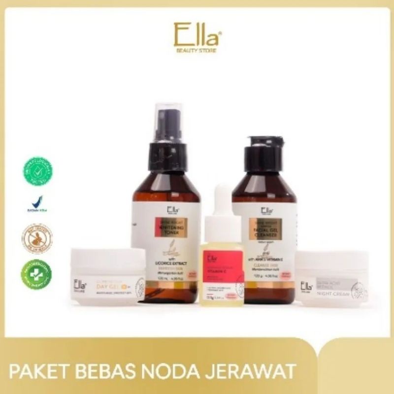 paket ella skincare untuk bekas jerawat dan pencerah