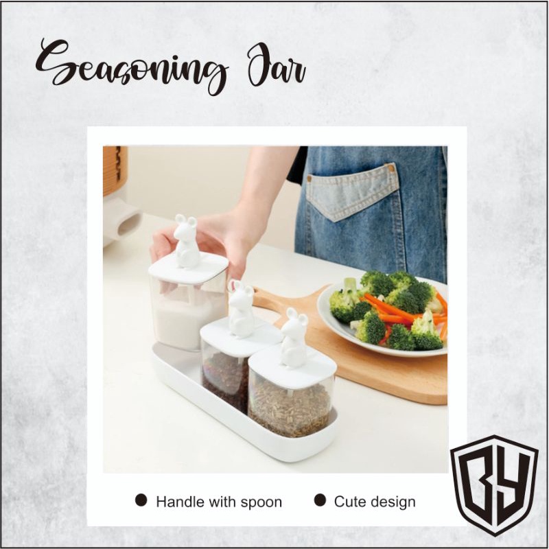 Seasoning jar / seasoning jar set / paper and salt jar / Tempat Bumbu / Tempat wadah bumbu
