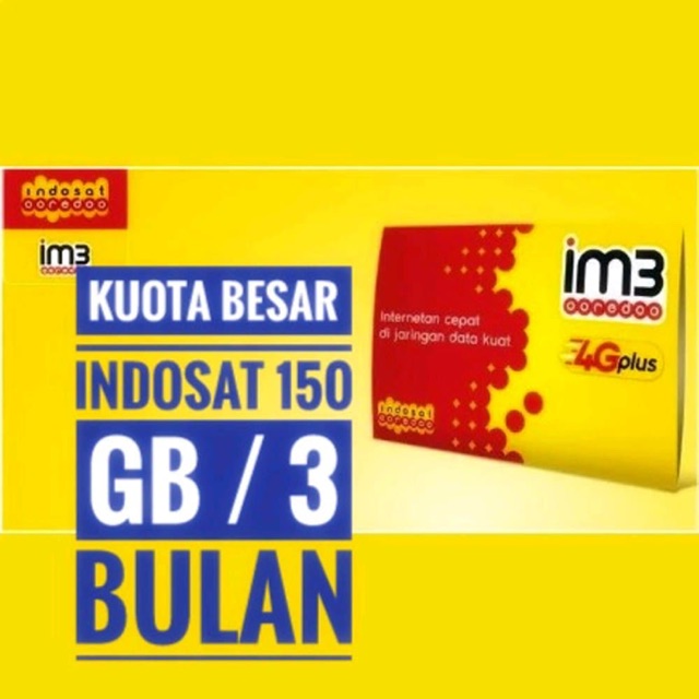 Paket kuota Kartu perdana Im3 150 GB 3 BuLan full 24 jam