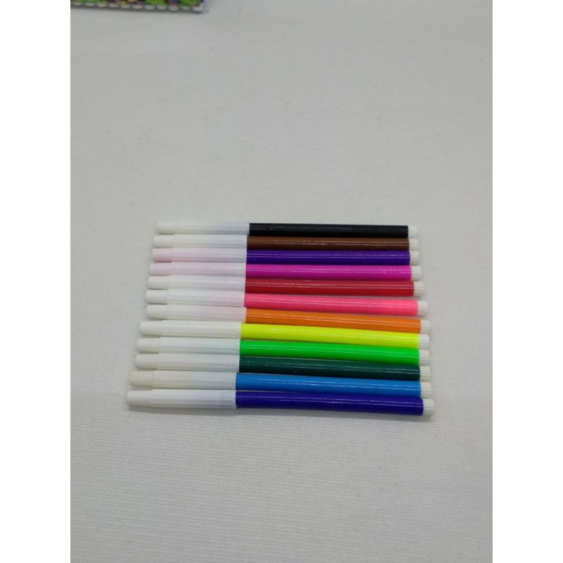 spidol 12 warna drawing book mewarnai anak colour pen