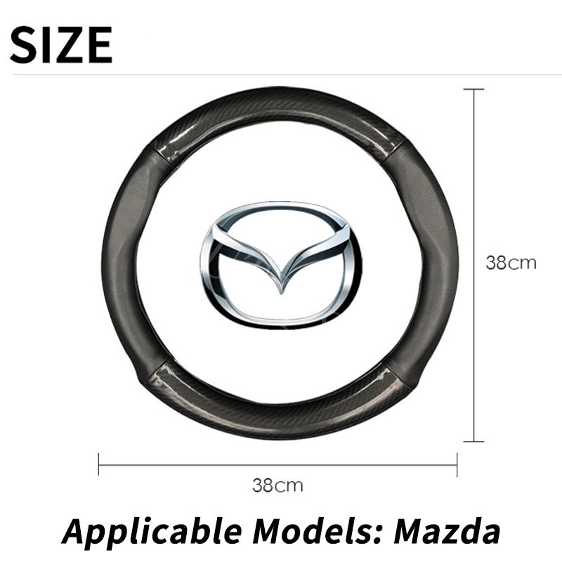 Cover Stir Mobil Bahan Kulit carbon fiber Untuk Mazda 2 3 CX5 CX30 CX8 CX3 Mazda2 6 5 bl gh gp