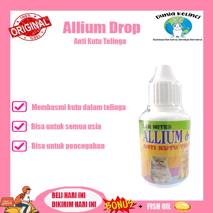 Obat Tetes Anti Kutu Telinga Allium Drop Kucing Ear mites