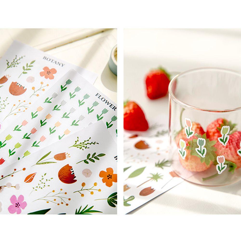 Lanfy Stiker DIY Gambar Tanaman Model Korea Untuk Diary / Scrapbook