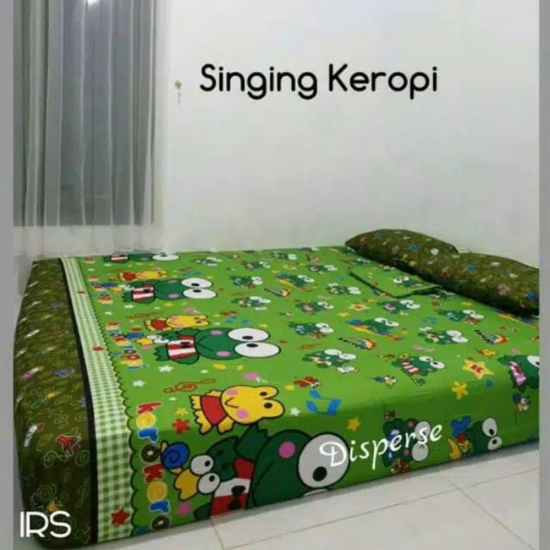 Sprei Keroppi 180x200 / Sprei Homemade Keroppi / Sprei Karakter Anak / Sprei Homemade Keroppi Murah