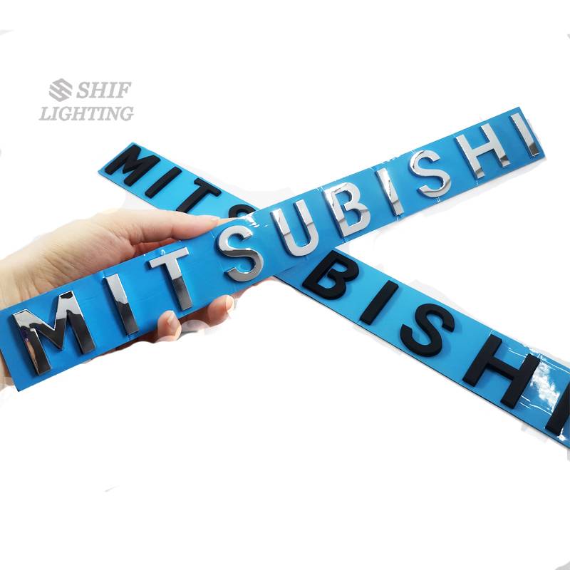 1pc Stiker Emblem Tulisan Mitsubishi Bahan Abs Untuk Bagasi Mobil Mitsubishi