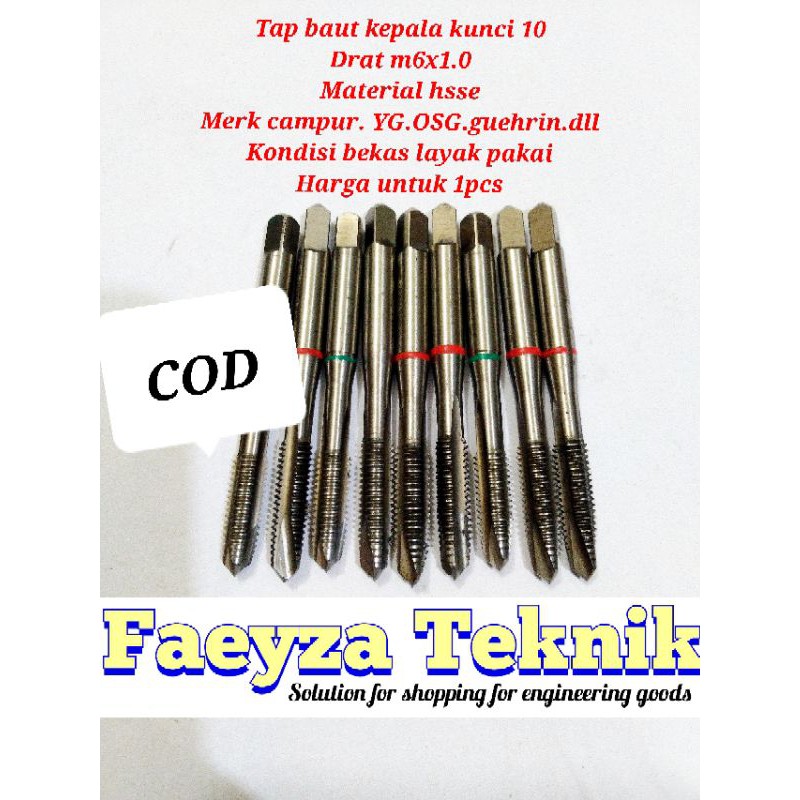 Terlaris Tap Baut Kepala Kunci 10. M6x1.0 Hsse Merk Campur. Bukan Yamawa ezJ9ngRsAkWb3D8