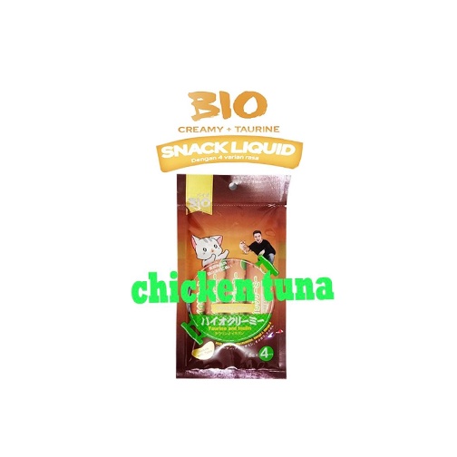 bio creamy  sncak kucing / cemilan kucing 60 gr 4 varian rasa