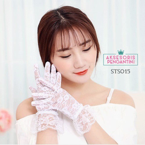 [PRODUK TERBATAS] WEDDING GLOVES SARUNG TANGAN RENDA AKSESORIS PENGANTIN STS015
