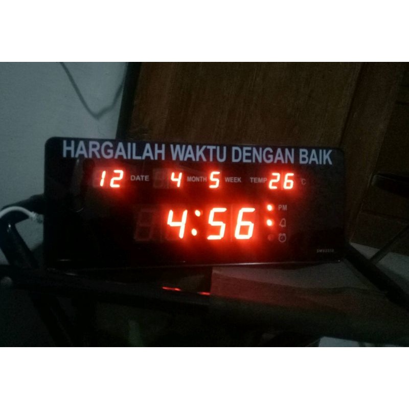 Jam Dinding Jam Meja Digital SONIFER 2510 LED Clock ukuran 25 x 10 cm +FREE CUSTOM NAMA