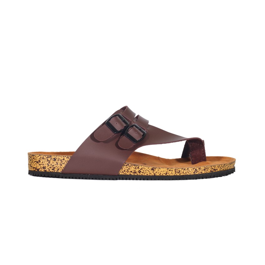 ALFARO BROWN |FORIND x Zensa| Sendal Jepit Tali Kulit Simpel Kayu Pria/Cowok/Men - Sandal - Footwear