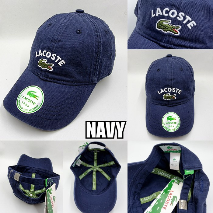 Topi Pria topi baseball lacoste pria wanita - LC-01/Navy(Y6J2) BEST SELLER Topi Distro Original Topi