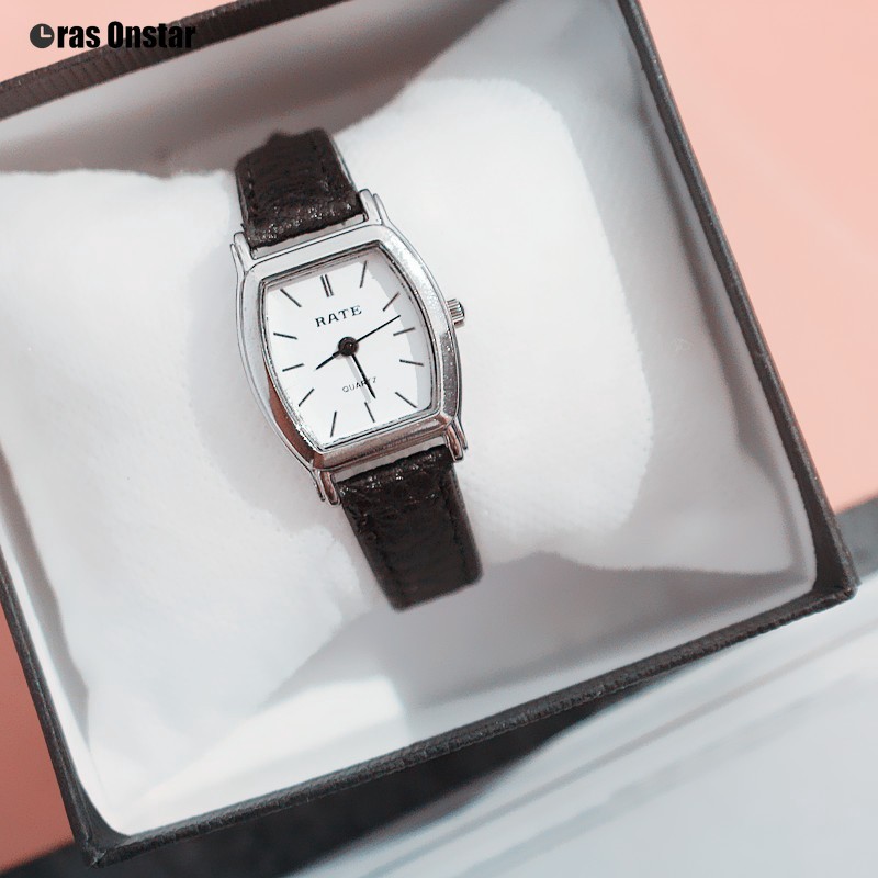 Jam Tangan Quartz Dial Kotak Kecil Casual Untuk Wanita New Ms Watch 【Jakarta Ready】-2