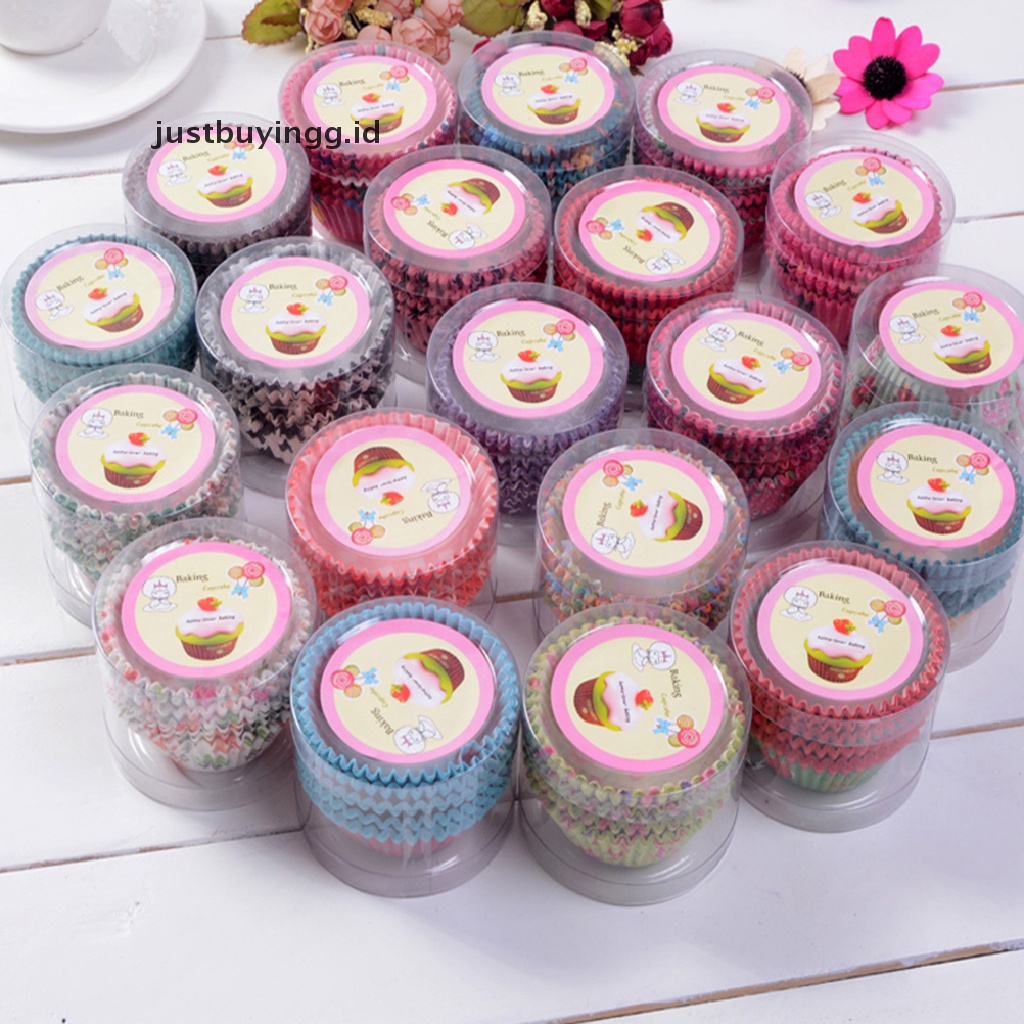 (Justbuyingg.Id) 100pcs / Set Kertas Cetakan Cupcake / Muffin Untuk Peralatan Baking