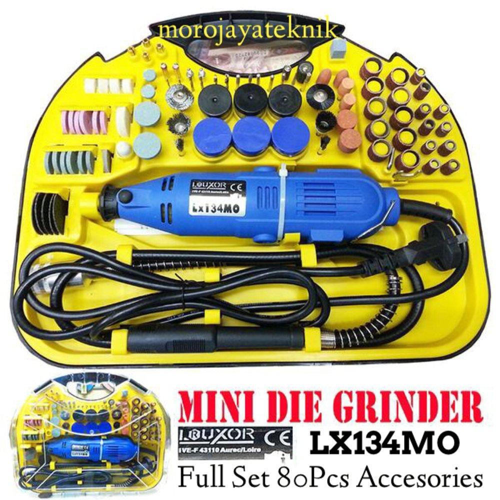 Bor Mini Die Grinder Alat Tuner Merk Luoxor Full Set 80Pcs Accesories
