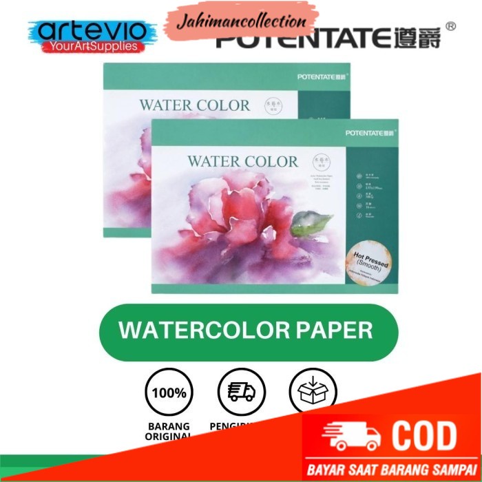 

✨ BISA COD ✨ Potentate Watercolor Book / Watercolor Pad Potentate - Hot Pressed - 13,5 x 19 cm